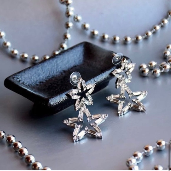 Royal Bohemia Pentagram Star Drop BigHoop Earrings - Picture 1 of 11